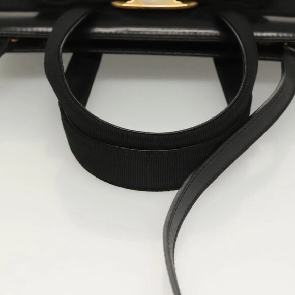 Salvatore Ferragamo Vala Hand Bag Leather 2way Brown Gold Auth ac3835 - Picture 8 of 16